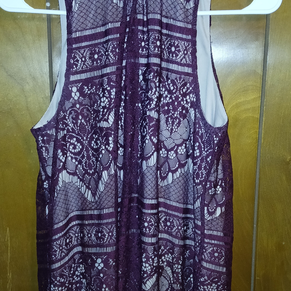 Elegant Purple Lace Sleeveless Top